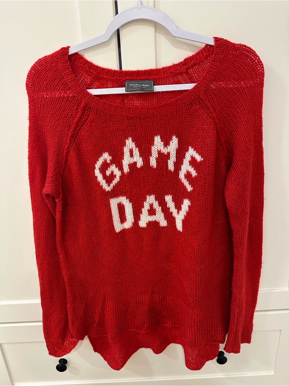Wooden Ships Red Knit 'GAME DAY' Crew Sweater